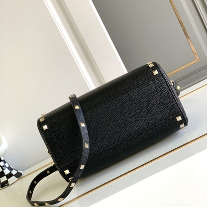 VALENTINO CARAVANI BOLSAS ROCKSTUD GRANATO BLACK 24CM