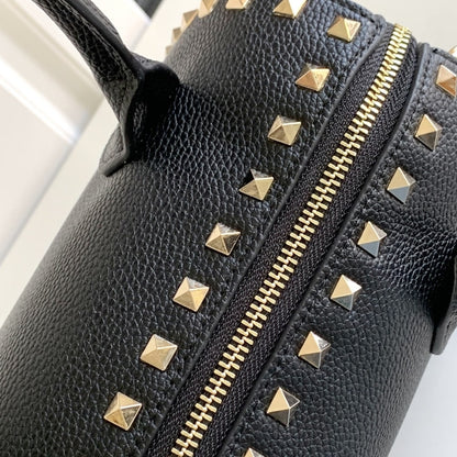 VALENTINO CARAVANI BOLSAS ROCKSTUD GRANATO BLACK 24CM