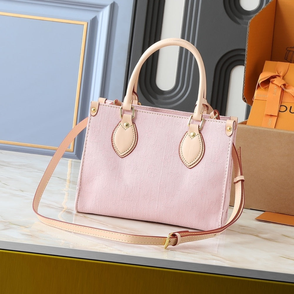 Louis Vuitton Onthego PM Pink Denim 25Cm