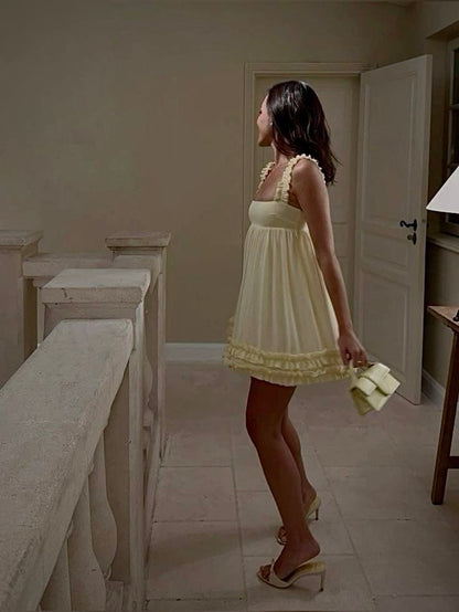 Girlhomeshops-Yellow sweet fashion short chiffon homecoming dress birthday dress gh5288