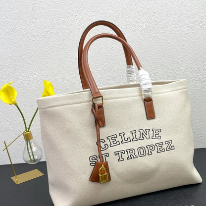CELINE CABAS HORIZONTAL ST TROPEZ BEIGE 33CM