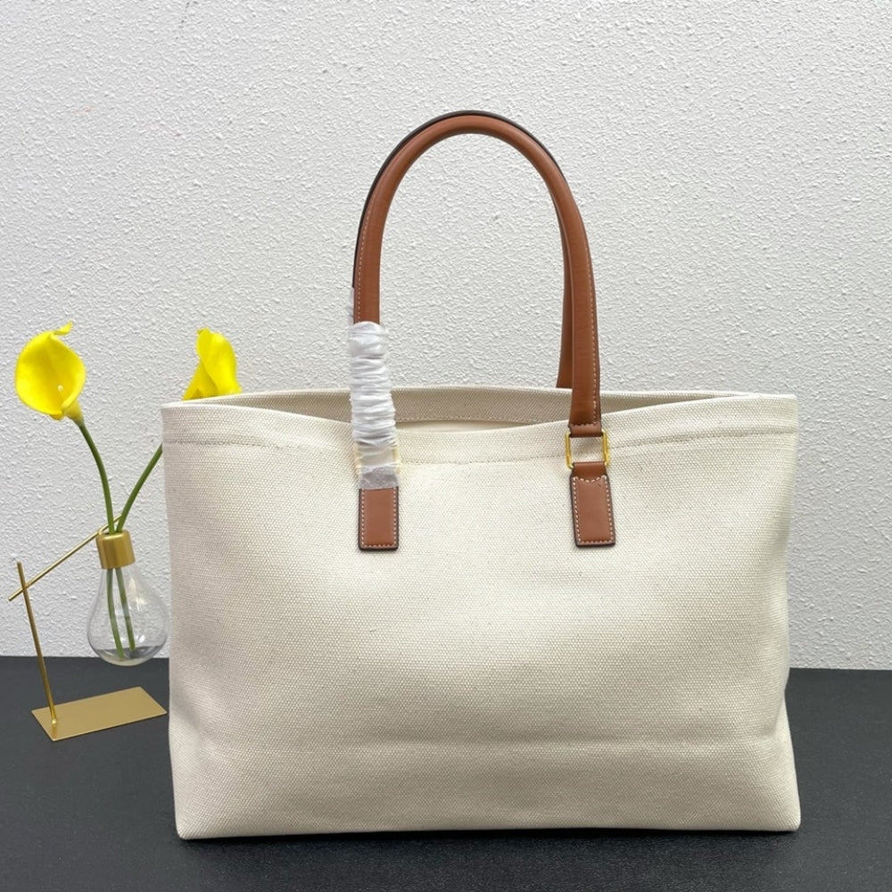 CELINE HORIZONTAL CABAS TOTE CANVAS BEIGE 33CM