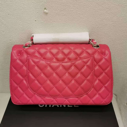 Chanel Medium Classic Flap Silver Hardware Pink 25Cm