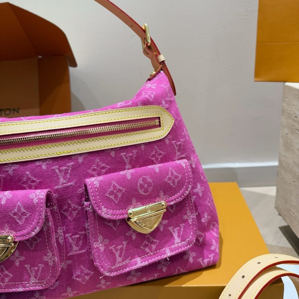 Louis Vuitton Baggy Fuchsia Denim 30Cm M28266