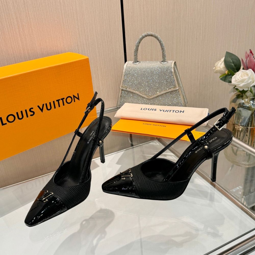 Louis Vuitton City Slingback Pump Black 1AITFI