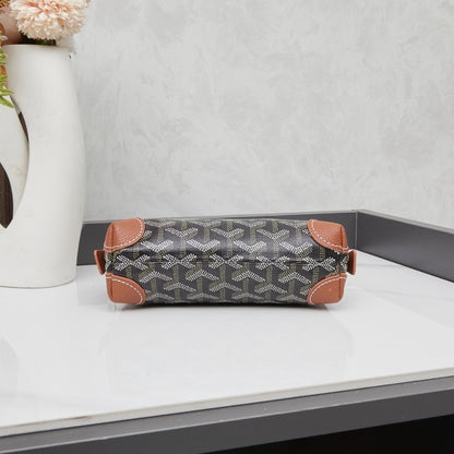 GOYARD VENDÔME COSMETIC POUCH BLACK AND TAN 18CM VENDOTPMLTY01CL03P