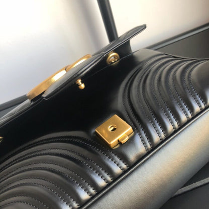 Gucci Marmont Medium Matelassé Shoulder Bag Black 26Cm 443496 DTDIT 1000