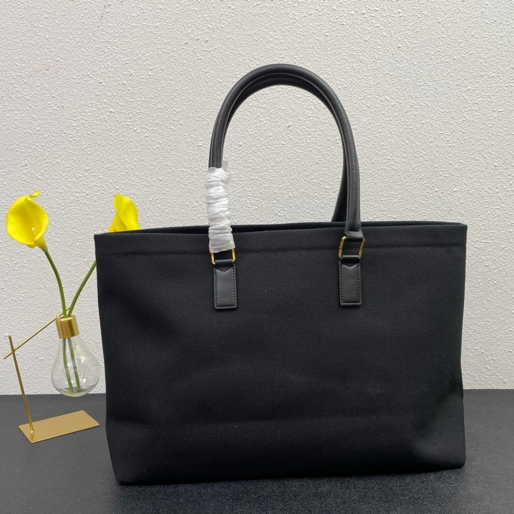CELINE HORIZONTAL CABAS TOTE CANVAS BLACK 33CM