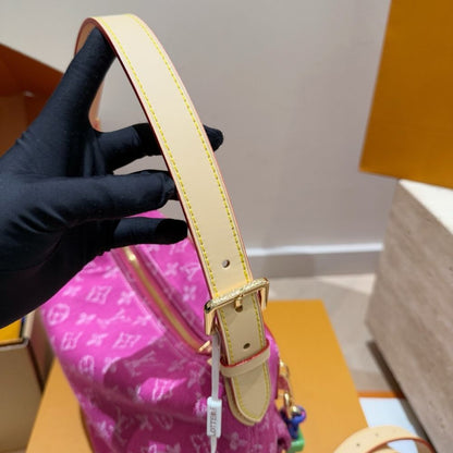 Louis Vuitton Baggy Fuchsia Denim 30Cm M28266