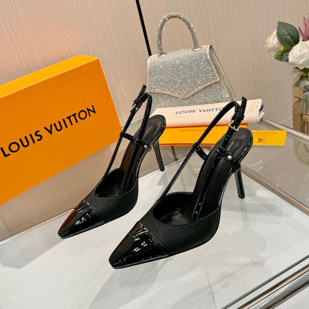 Louis Vuitton City Slingback Pump Black 1AITFI