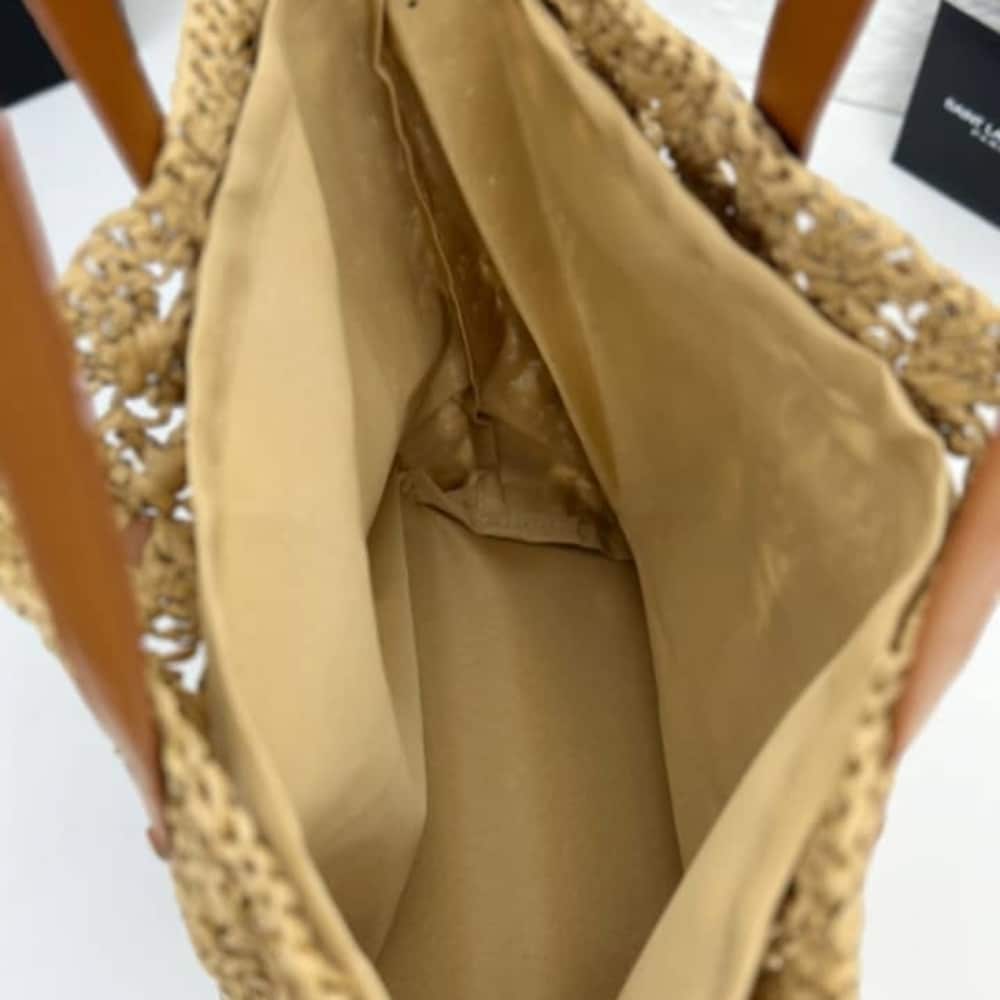 Saint Laurent Panier Raffia Natural Brown 39Cm 688221 GAAAC 2080