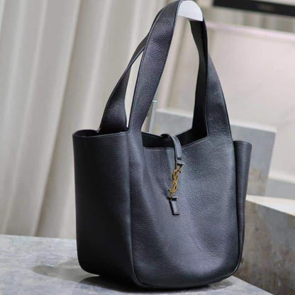 Saint Laurent Le 5 À 7 Bea In Grained Leather Black 50Cm 763435AADUU1000