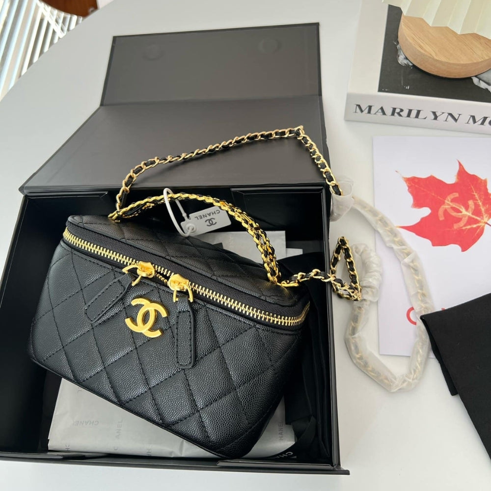 Chanel Small Vanity Case SS22 Black 17Cm
