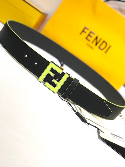 FENDI LEATHER BETL NEON GREEN 40MM