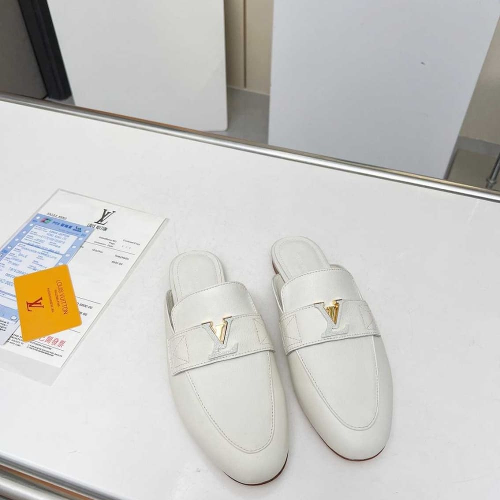 LOUIS VUITTON MARE OPEN BACK LOAFER WHITE
