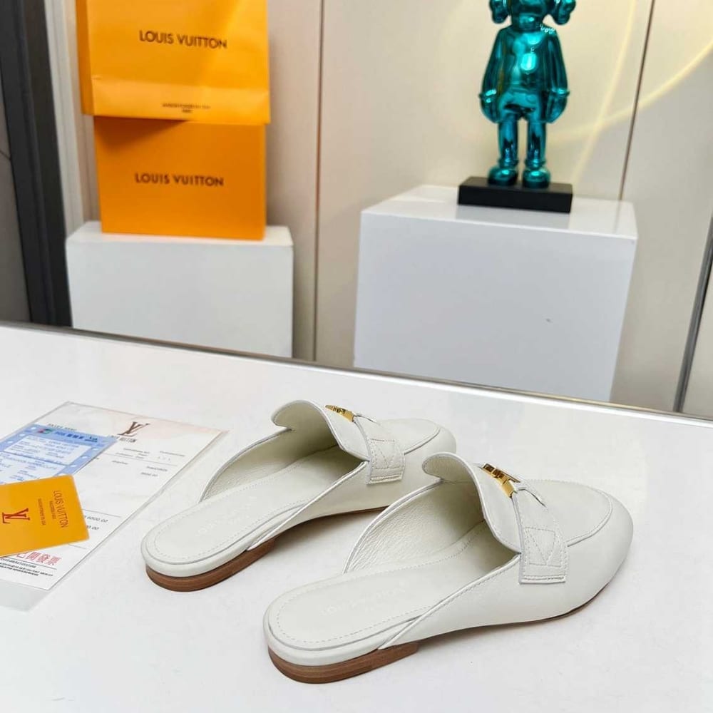 LOUIS VUITTON MARE OPEN BACK LOAFER WHITE