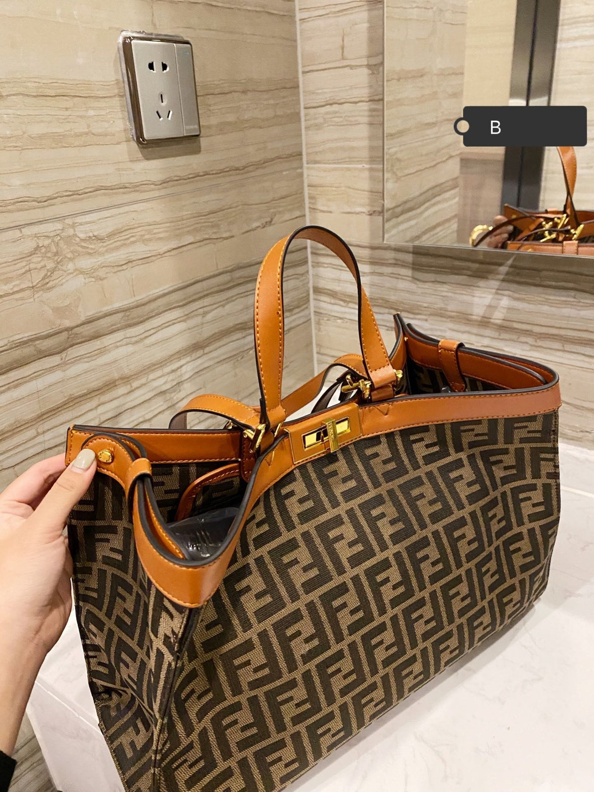 Fendi Peekaboo X-Tote Green Canvas