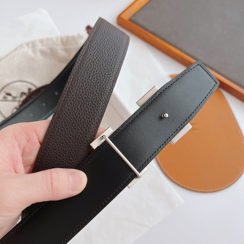 Hermes Belt Togo Swift Silver Buckle Brown 38Mm