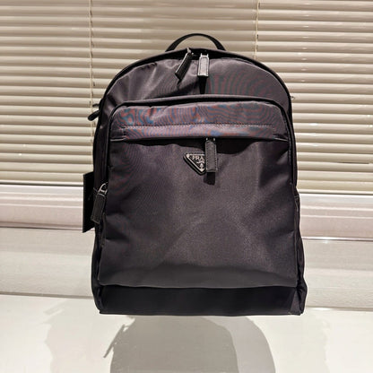 Prada Re Nylon And Saffiano Leather Backpack Black 43Cm 2VZ048 2DMG F0002