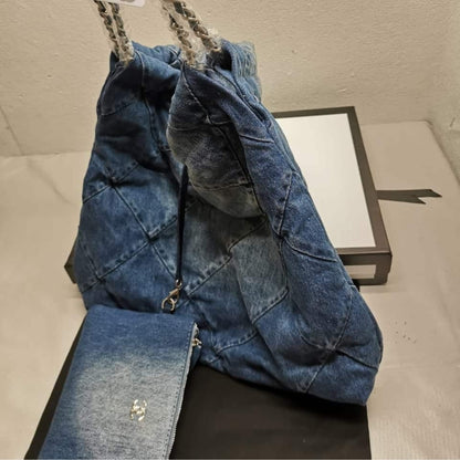 Chanel 22 Handbag Washed Denim 41Cm AS3261 B10439 NM981