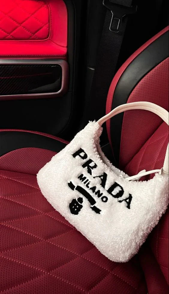 Prada Terry Cloth Mini Bag In white