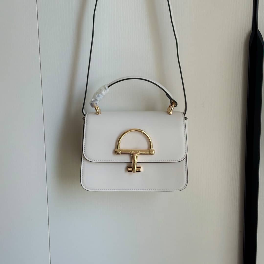 Gucci Siena Small Top Handle Bag Ivory Leather 19Cm