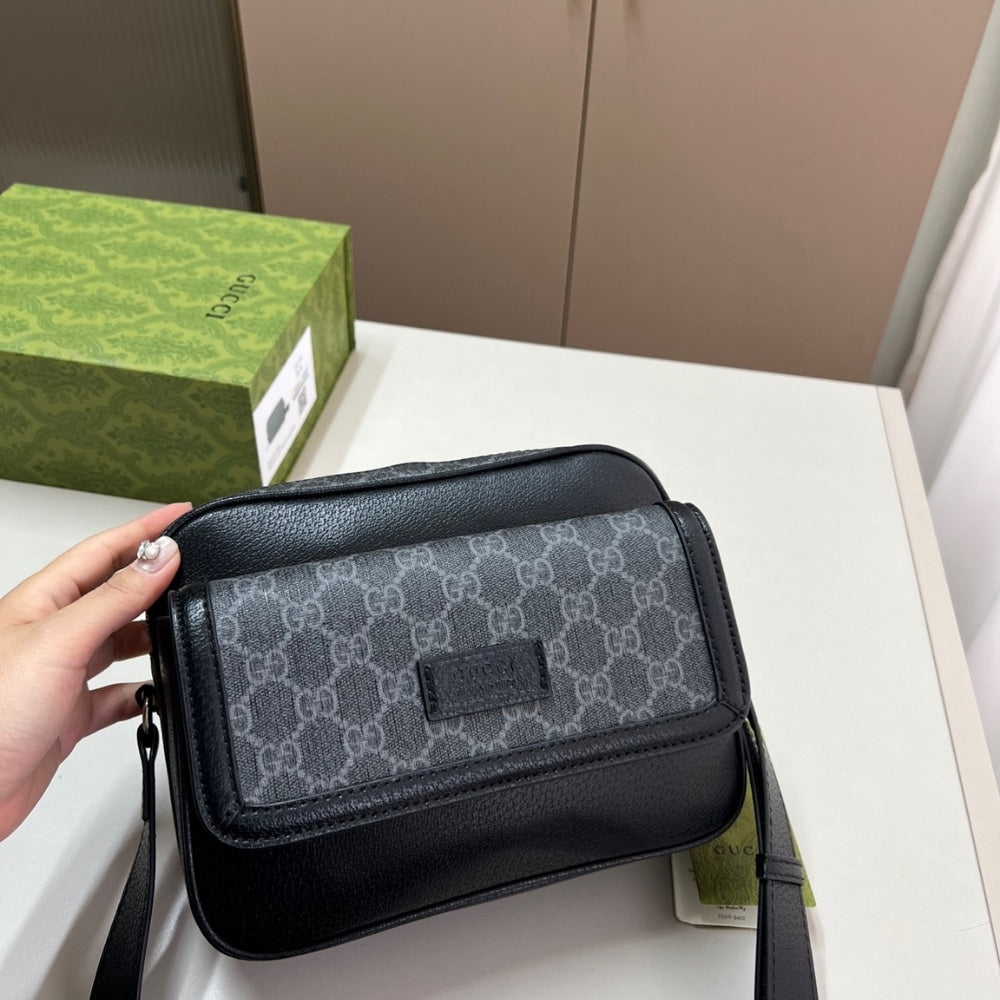 GUCCI SMALL GG CROSSBODY BAG BLACK 23CM