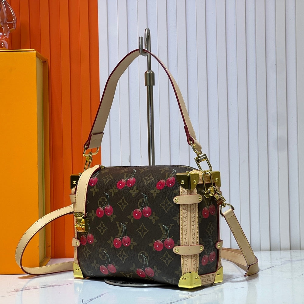 Louis Vuitton X Takashi Murakami Monogram Cerise Side Trunk MM Brown 21Cm M14278