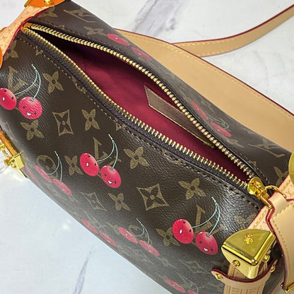 Louis Vuitton X Takashi Murakami Monogram Cerise Side Trunk MM Brown 21Cm M14278