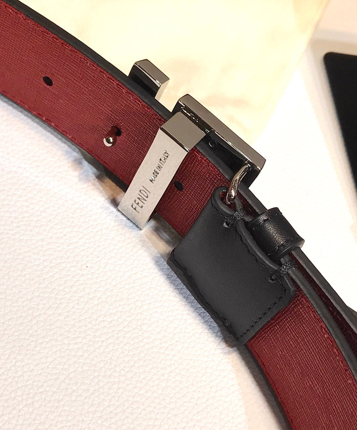 FENDI LEATHER BETL BLACK 40MM