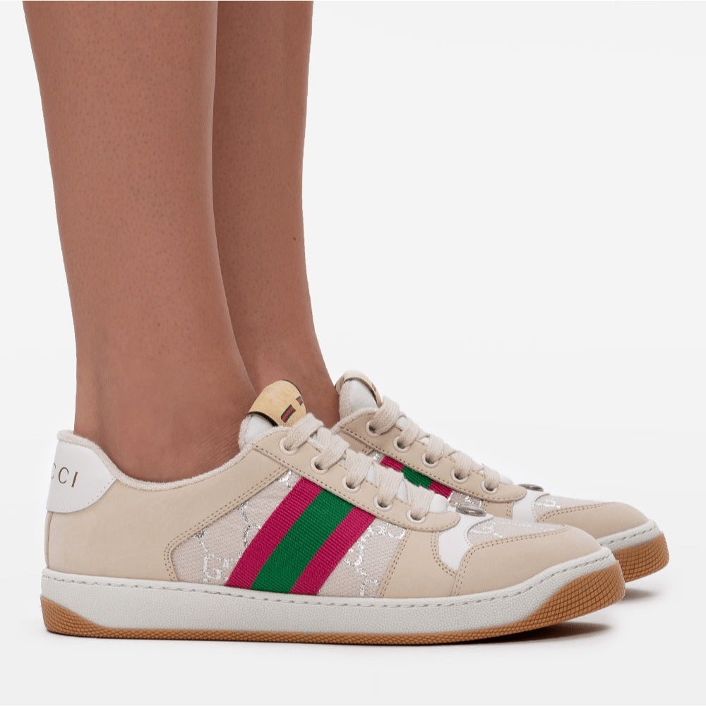 Gucci WMNS Screener White GG Lamé