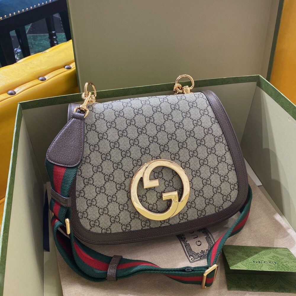 Gucci Blondie Medium Shoulder Bag Beige And Ebony 29Cm 699210 96IWG 8745