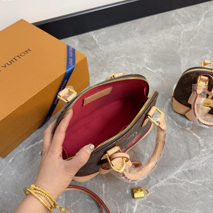 Louis Vuitton X Takashi Murakami Monogram Cerise Nano Alma Brown 16 Cm