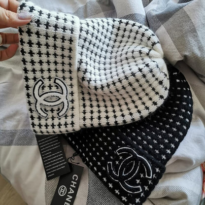 Chanel CC Wool Beanie White