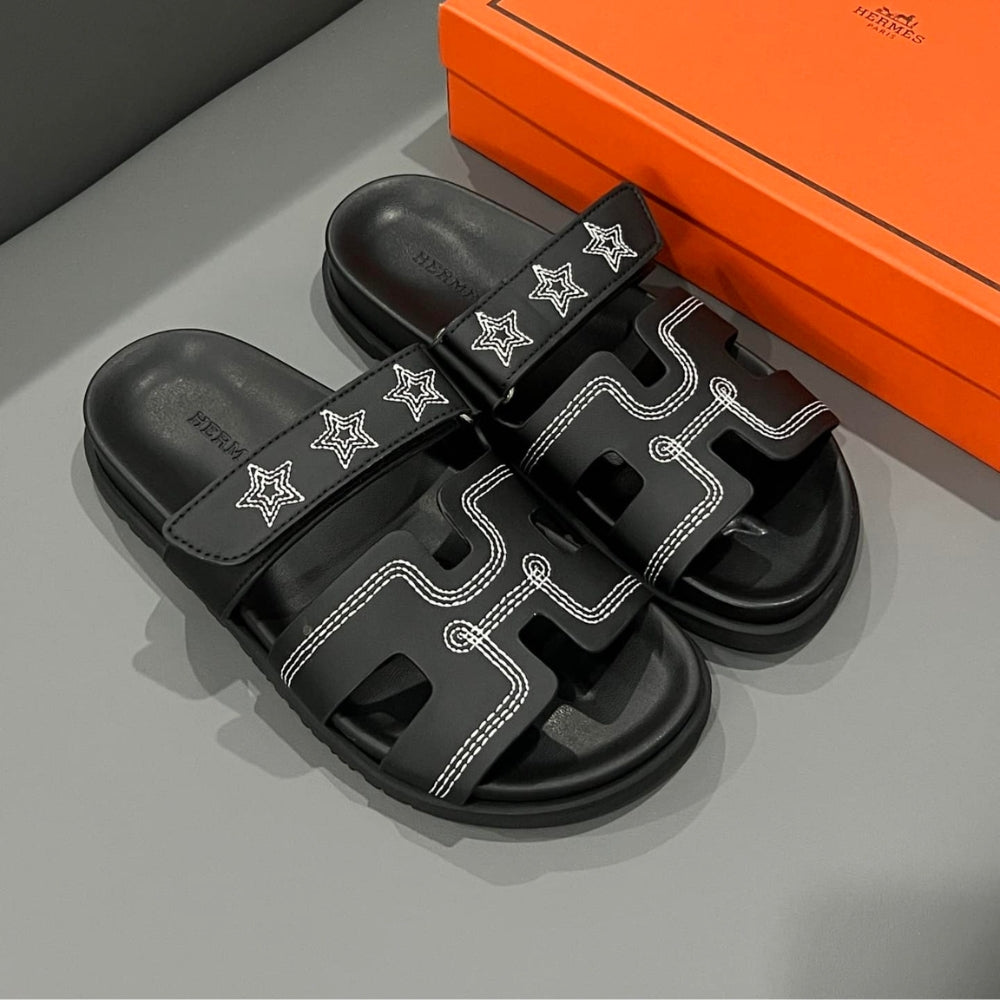 Hermes Chypre Sandal Star Stitched Noir H232142Z 02340