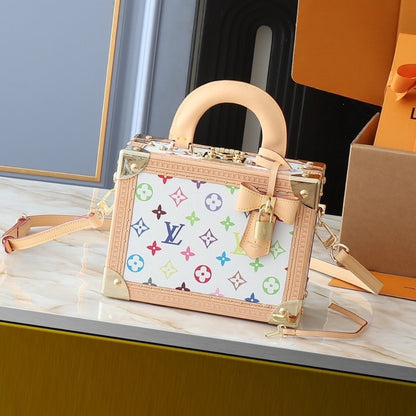 LOUIS VUITTON X MURAKAMI PETITE VALISE MONOGRAM CANVAS WHITE 22CM M13125