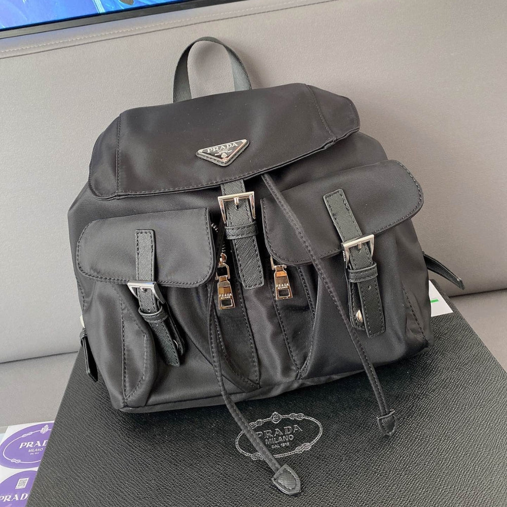 Prada Re Nylon Medium Backpack Black 30Cm 1BZ677 RV44 F0002 V OOO