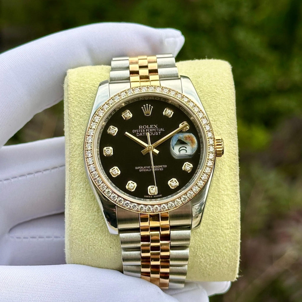 Rolex Oyster Perpetual Datejust Silver Diamond 36mm 116243