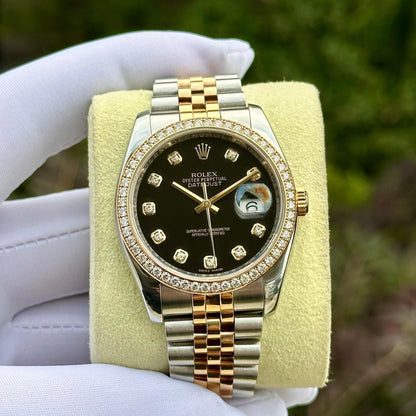 Rolex Oyster Perpetual Datejust Silver Diamond 36mm 116243