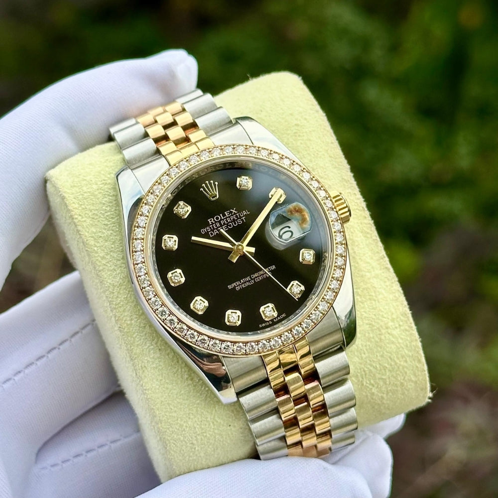 Rolex Oyster Perpetual Datejust Silver Diamond 36mm 116243