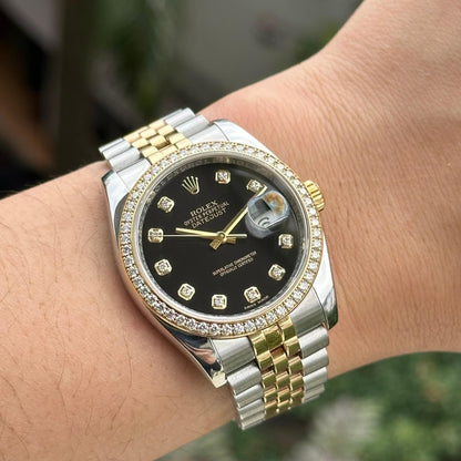Rolex Oyster Perpetual Datejust Silver Diamond 36mm 116243