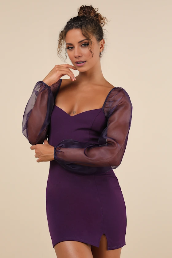 square neckline long sleeved back zipper backless short Homecoming dress