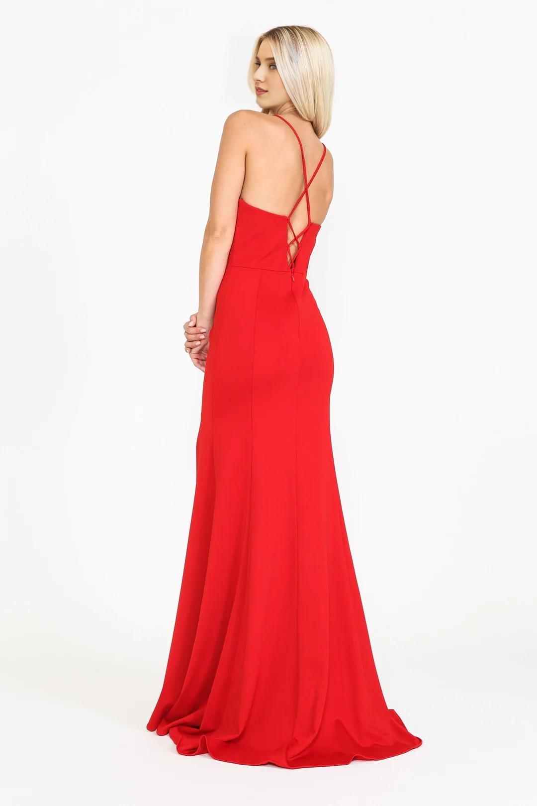Tight corset long plain knit dress