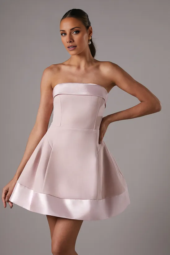 A-line off shoulder collar sleeveless backless short Homecoming Dress