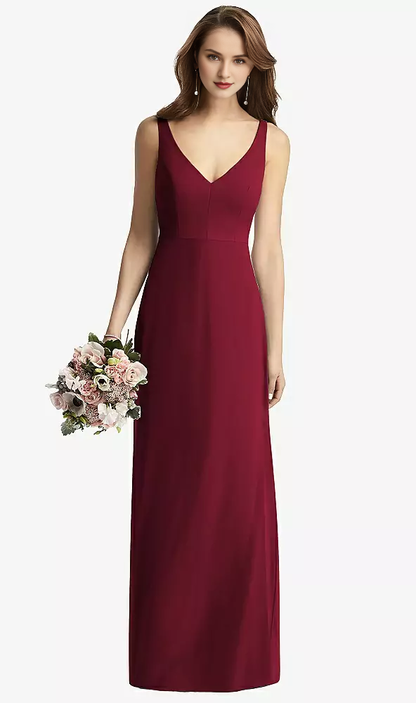 Sleeveless V-back long horn and floor length Prom dress