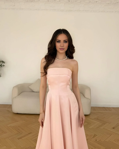 off shoulder minimalist A-line ball gown