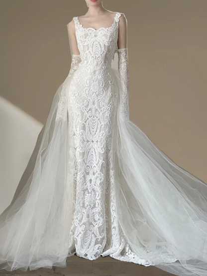 White halter-neck lace fitted waist sexy long ball gown/wedding dress R8020