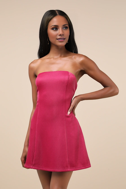 A-line off shoulder collar sleeveless strapless backless short Homecoming dress