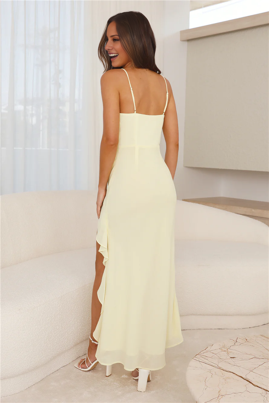 slim shoulder strap with folded edges side folds and floor length Prom dress