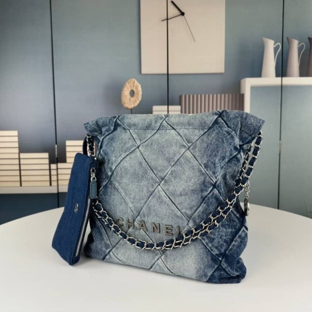 Chanel 22 Handbag Washed Denim 36Cm AS3261 B10439 NM981